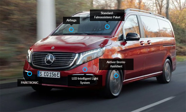 Mercedes-Benz EQV 300 für 8 Personen mit Sicherheits- und Assistenzsystem 